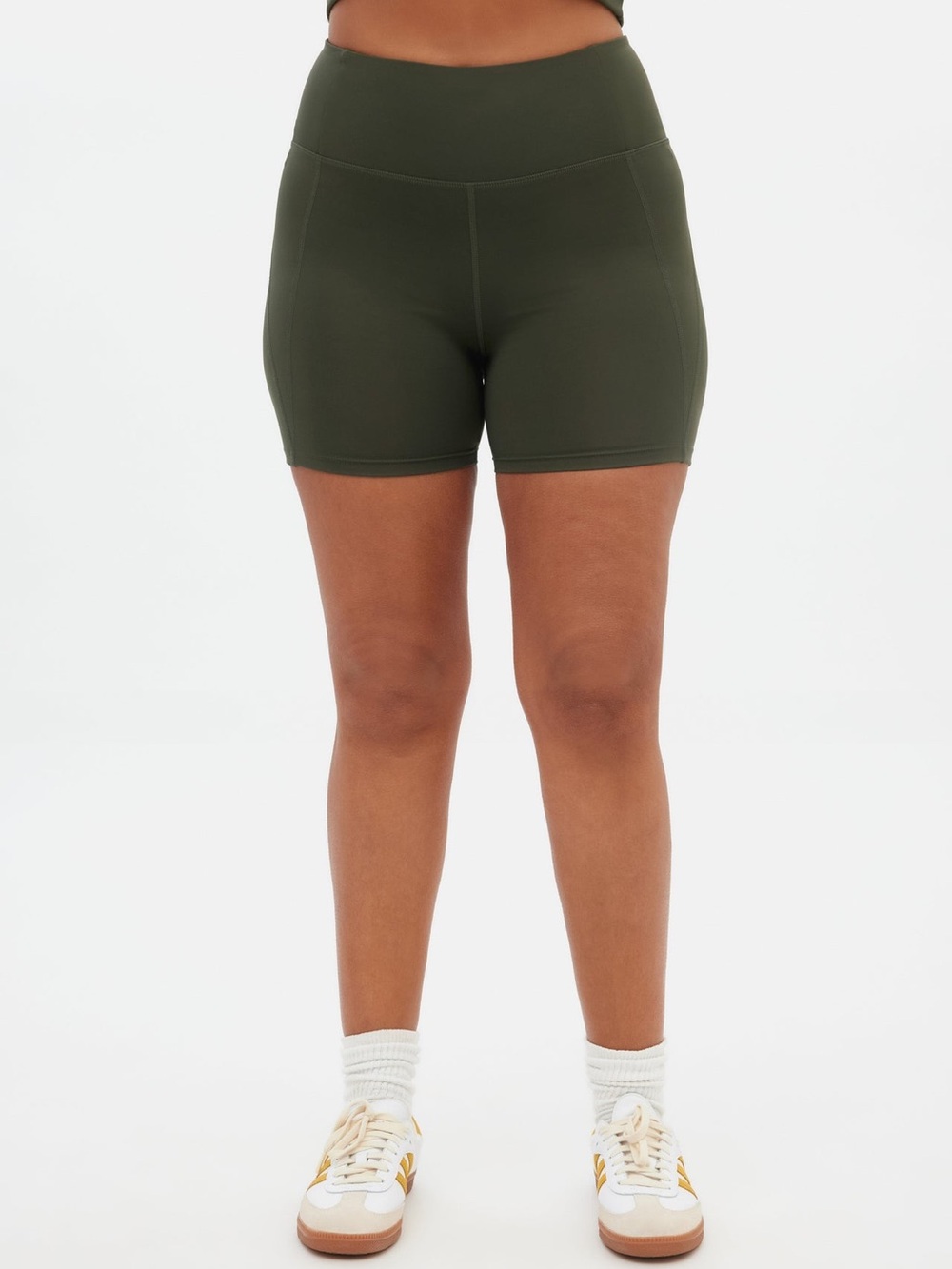 girlfriend collective Olive Green High-Rise Bike Shorts